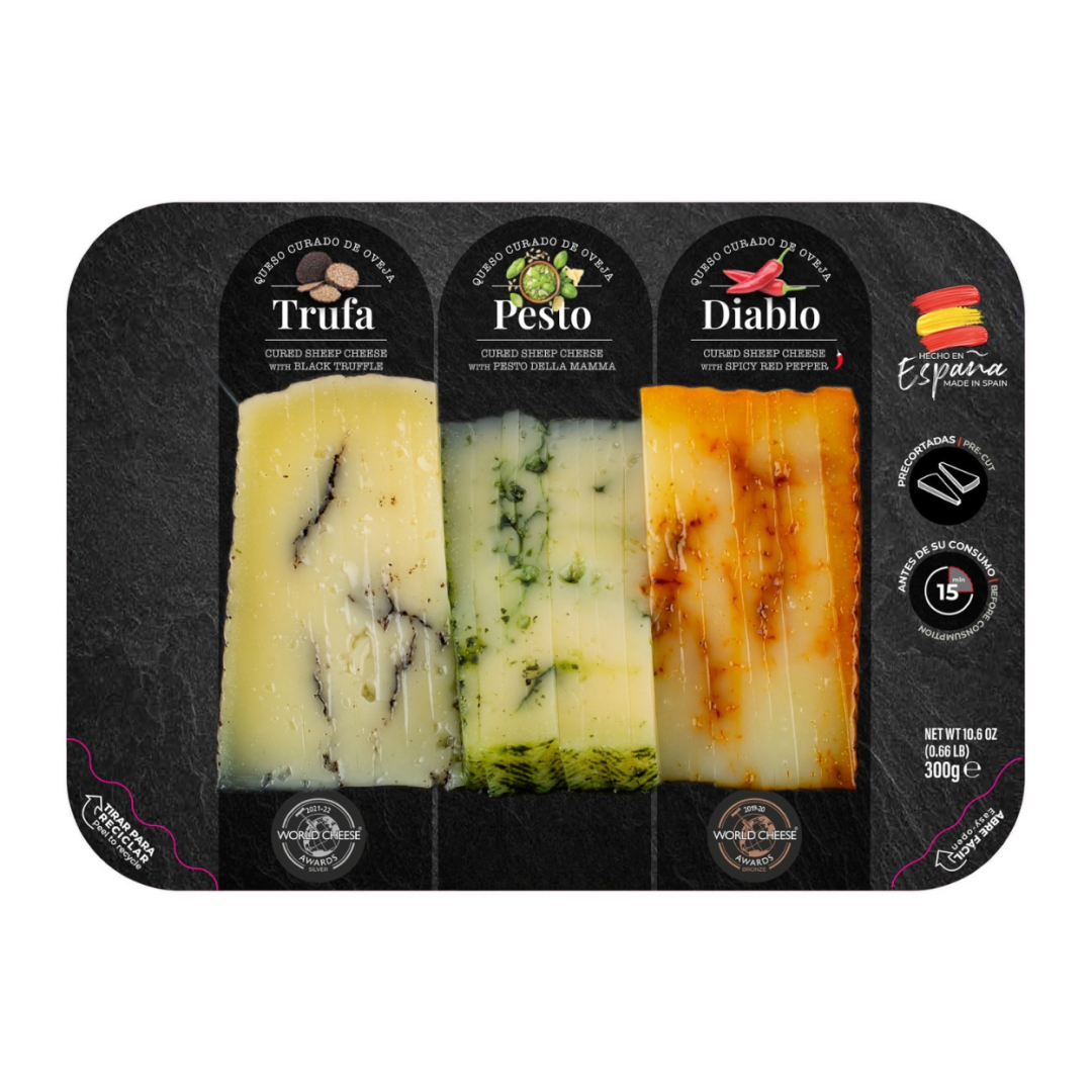 Манчего c трюфелем, песто и красным перцем (ассорти), 300 грамм